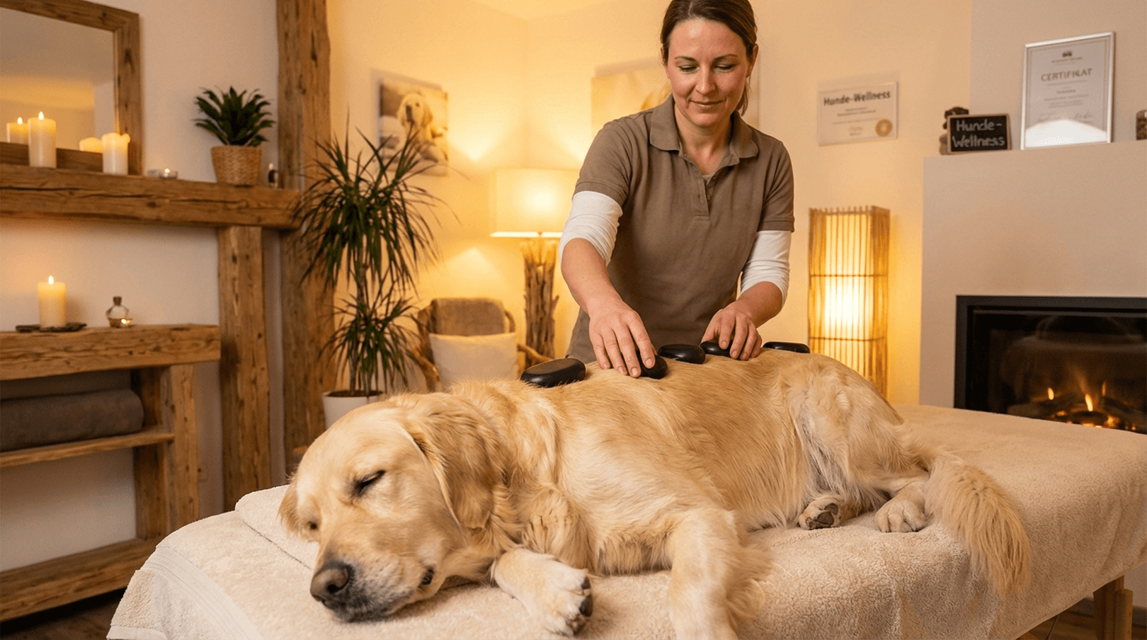 Hunde-Wellness "Pfoten-Glück & Hot Stones"
