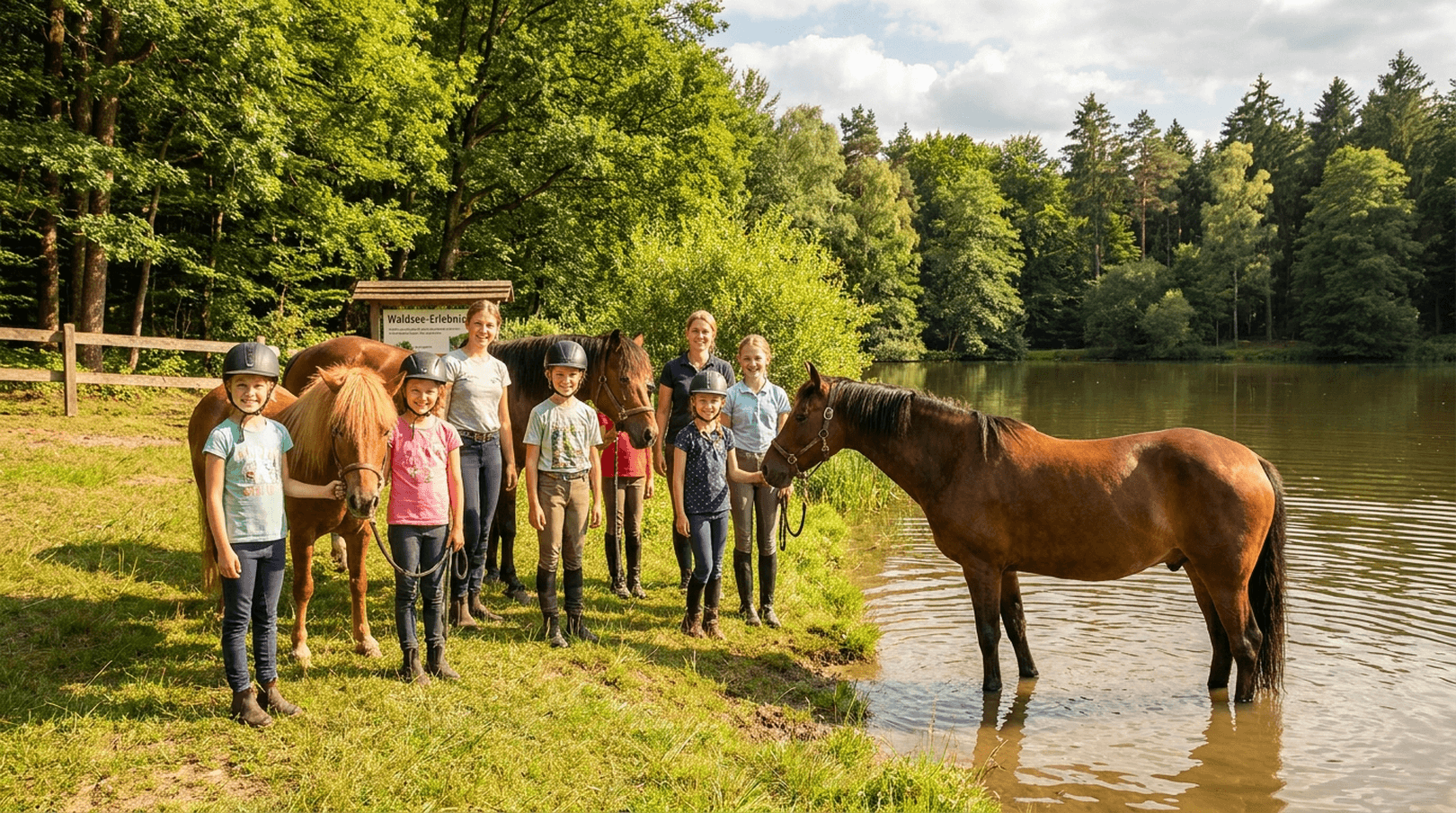 Wald & Wiese Abenteuer: Mit Pferden zum See und Baden