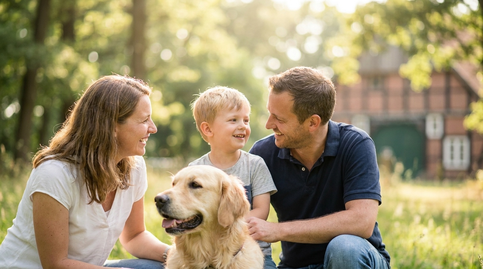 Natürliches Outdoor-Shooting für Familien & Vierbeiner